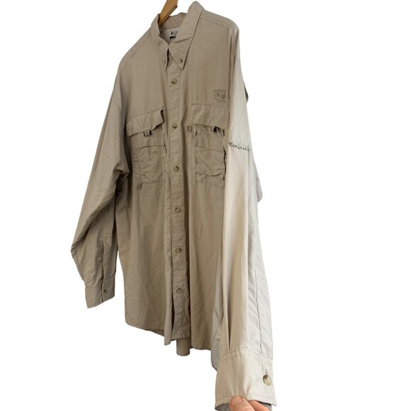 Columbia Mens PFG Performance Fishing Gear Shirt XXL Beige Nylon EUC 8210 - Picture 8 of 10